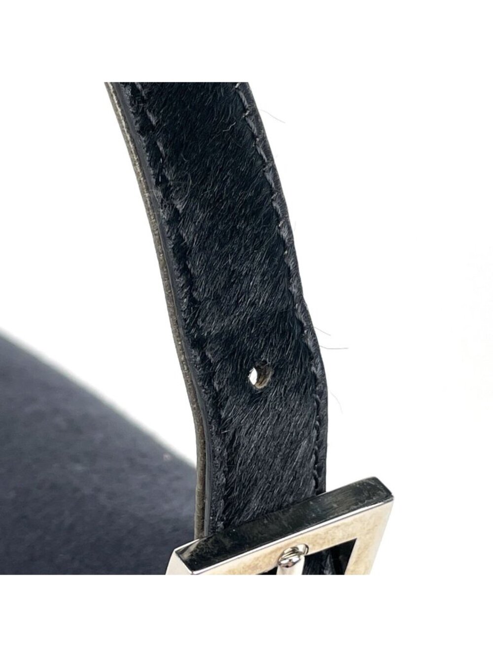 Fendi Zucca Logo Shoulder Bag Mamma Baguette Fabric Black - Picture 8 of 13